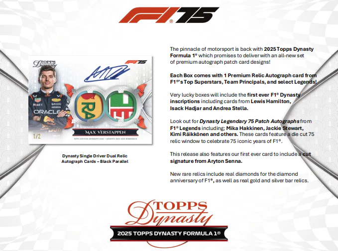 2025 Topps Dynasty Formula 1 Racing Hobby 5 Box Case Break #9 - RANDOM DRIVER