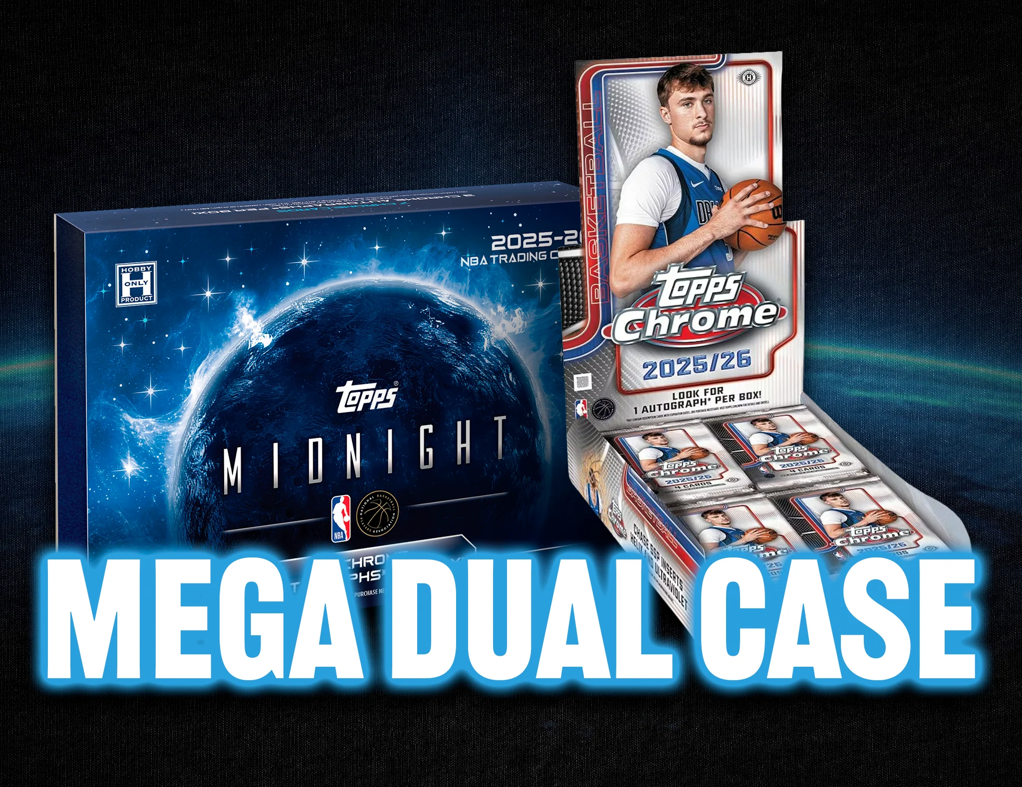 Mega Dual Case NBA - 2025/26 Topps Chrome Hobby & Midnight Hobby #1 - RANDOM TEAMS